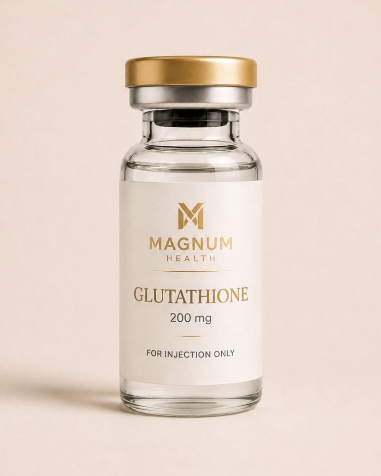 Magnum Telehealth glutathione vial for provider-guided antioxidant defense and cellular wellness support.